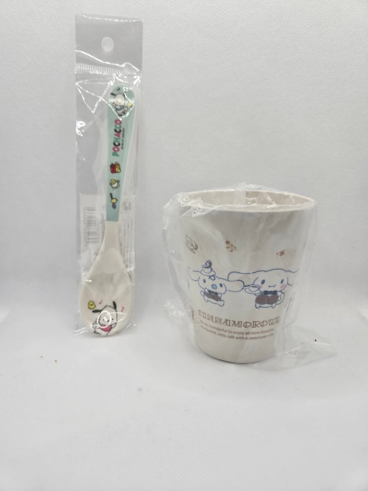 Sanrio Dishes: Cinnamoroll Cup & Pochacco Spoon - photo 4