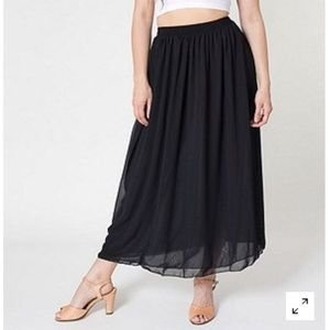 American Apparel Black Chiffon Maxi Skirt - Double Layer