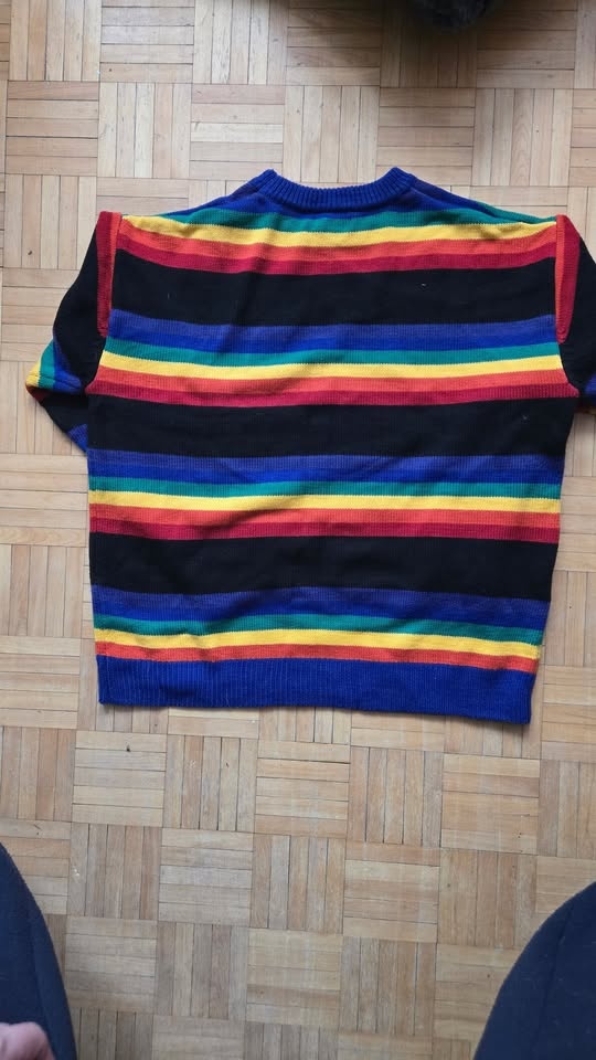 "Best" Black & Rainbow Pullover Sweater XL Tiny Spark - photo 3