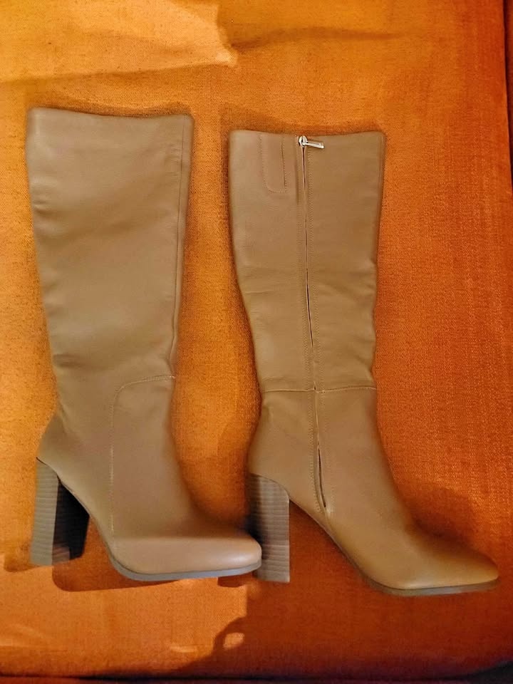 Kenneth Cole Cognac Knee High Leather Boots Size 8.5