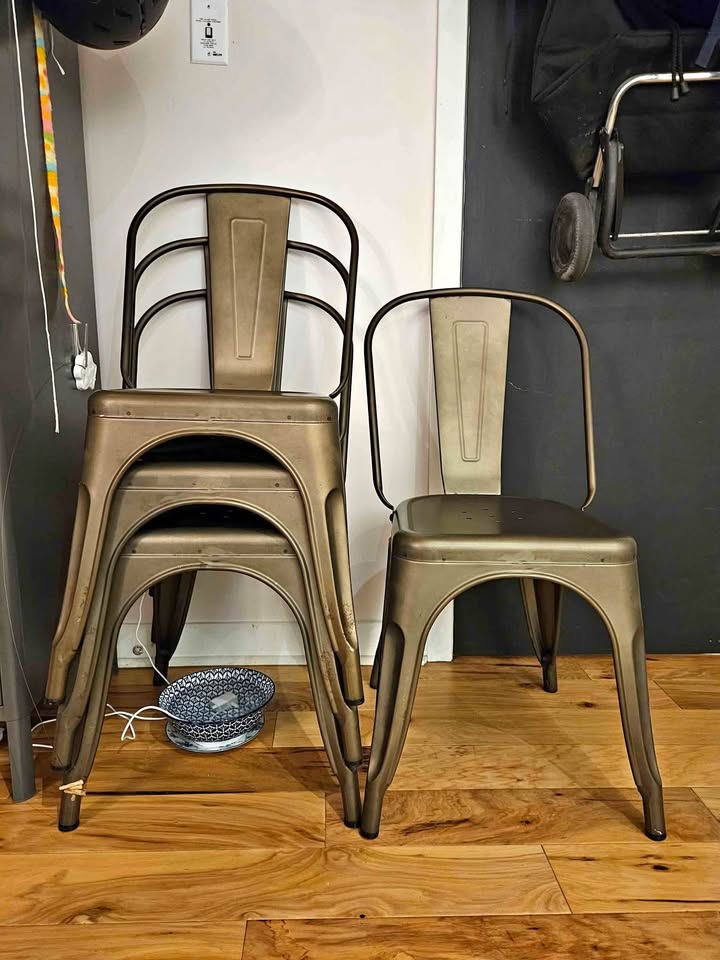 Structube Stacking Metal Dining Chairs