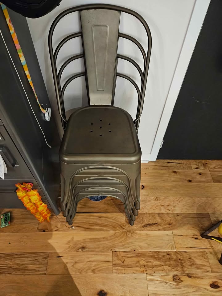 Structube Stacking Metal Dining Chairs - photo 2