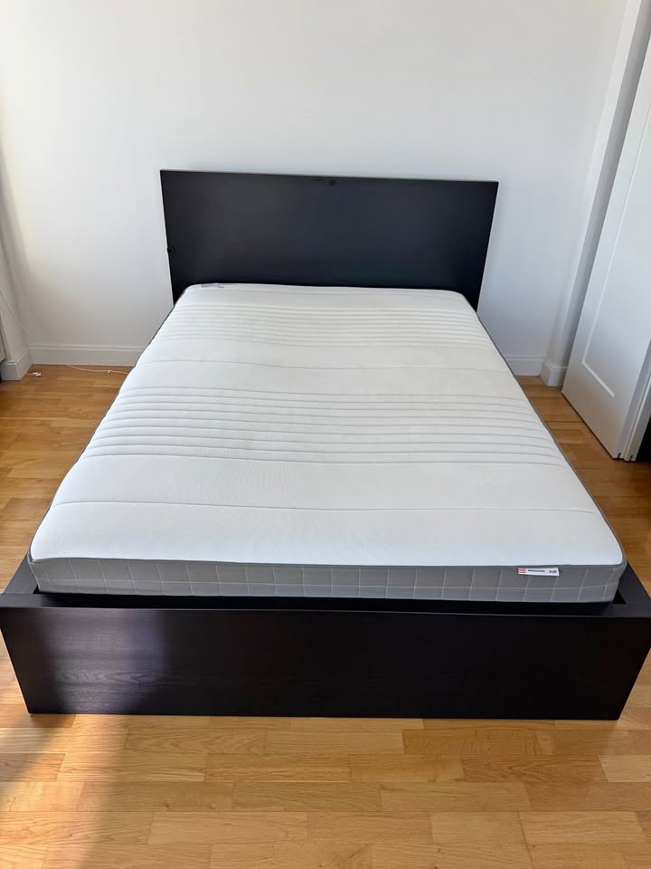 IKEA MALM Queen Bed Frame (Dark Brown)
