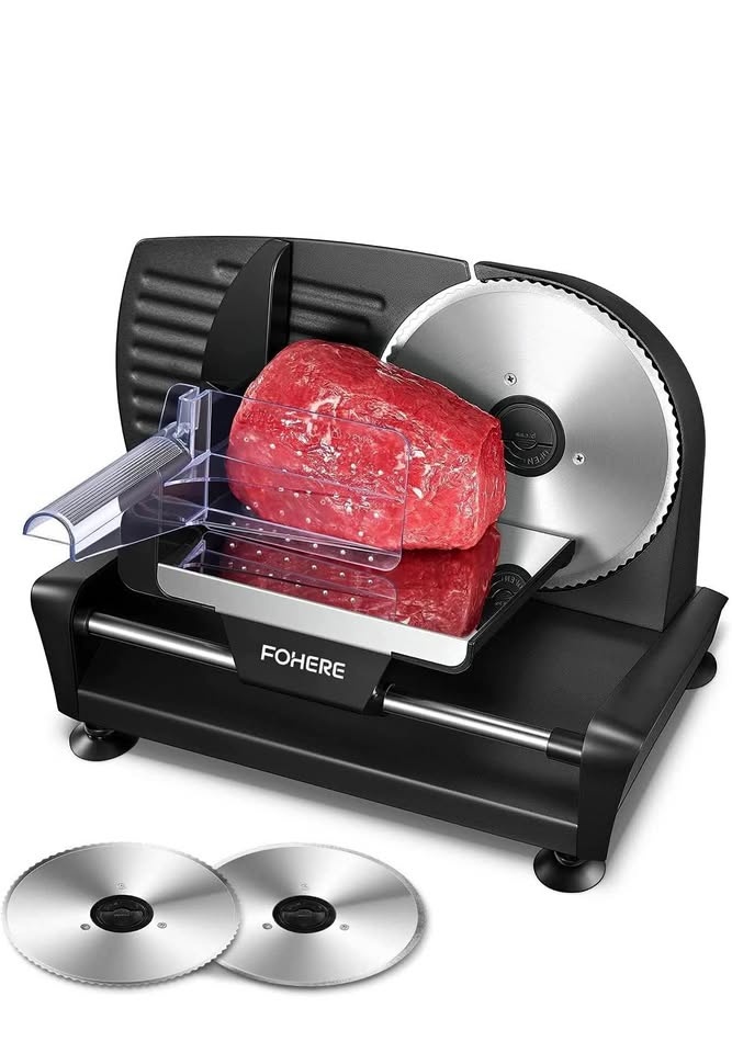 FOHERE 200W Electric Meat Slicer - Adjustable Thickness