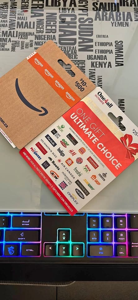 Amazon, One4all, Foot Locker Gift Cards