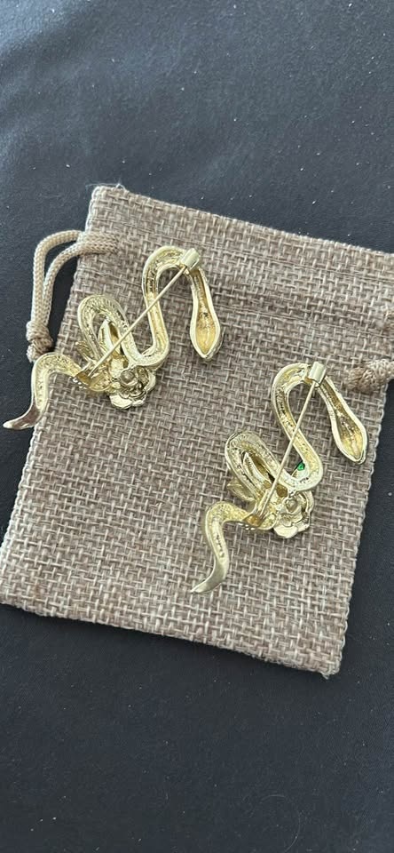 Gold snake brooch’s - photo 2