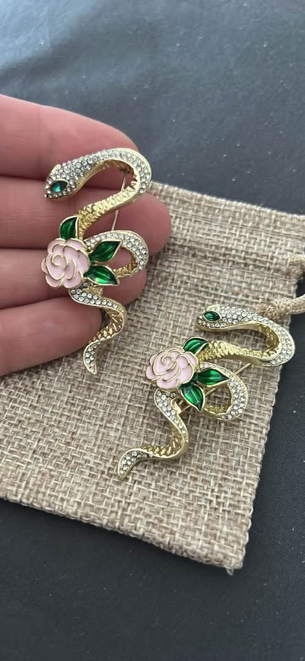 Gold snake brooch’s - photo 3