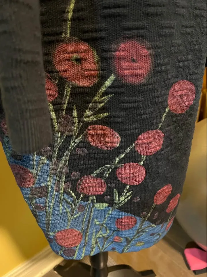 Donna White Coats Floral Knit Duster Cardigan-M - New image indicator(6)