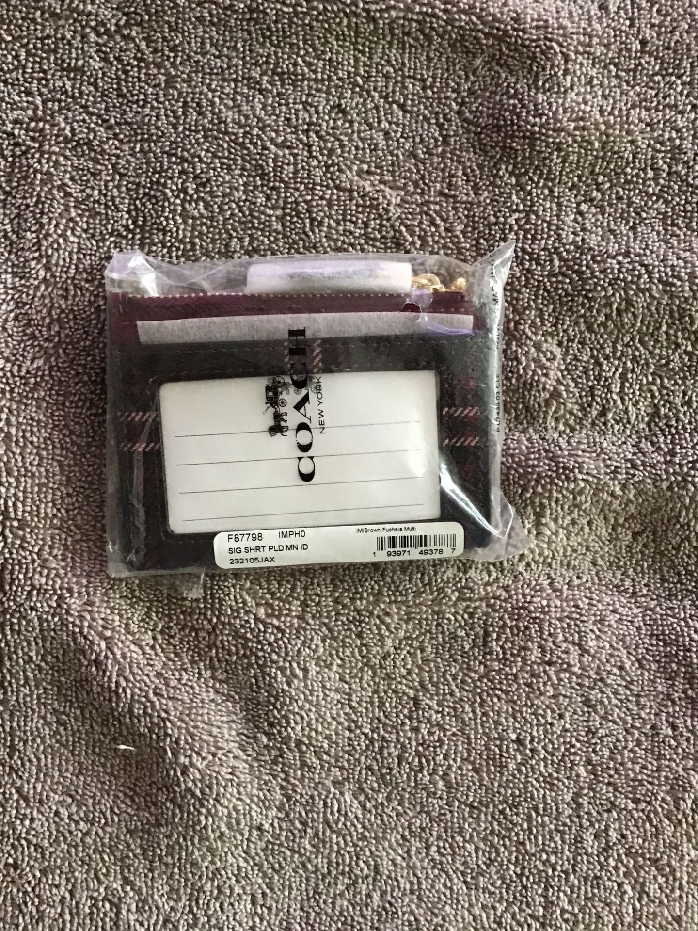 Coach Mini Skinny ID Case With Tartan Plaid Print Red - photo 2
