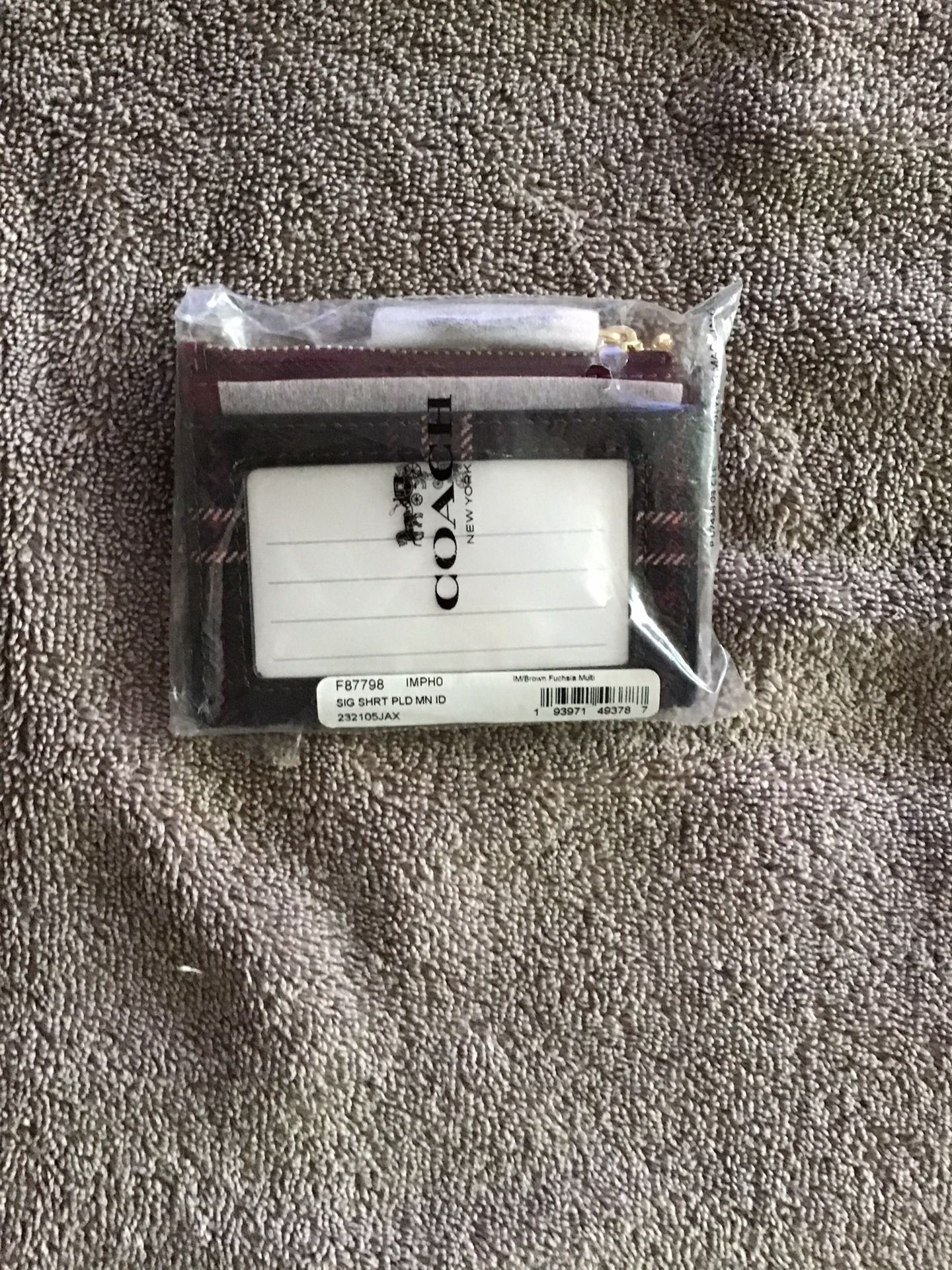 Coach Mini Skinny ID Case With Tartan Plaid Print Red - photo 3
