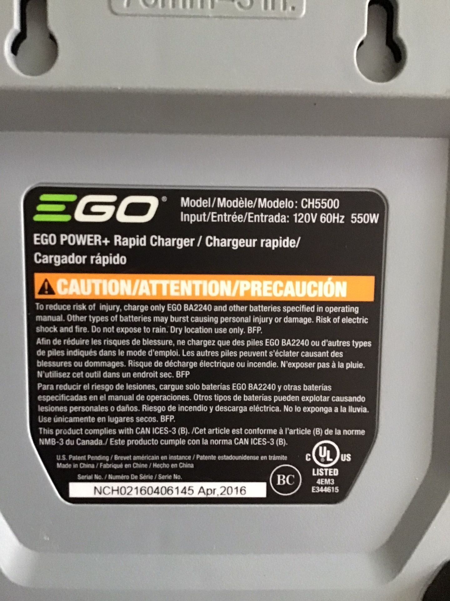 EGO Rapid & Standard Battery Chargers - photo 3