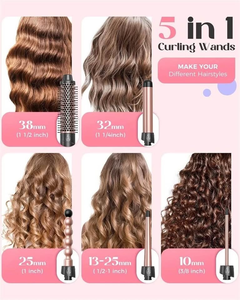 5 in 1 Wand Curling Iron Set, Hair Styling Tools - photo 2