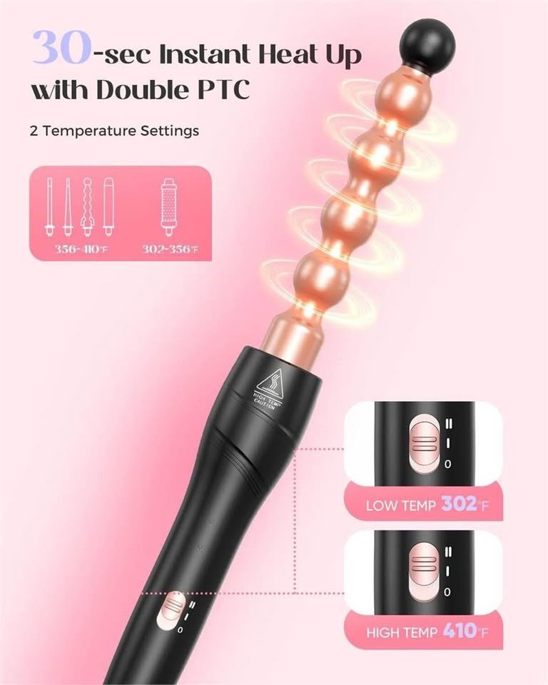 5 in 1 Wand Curling Iron Set, Hair Styling Tools - photo 4