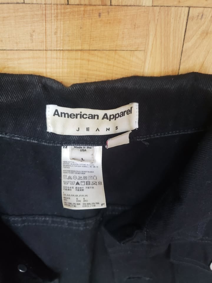 American Apparel Cropped Black Denim Vest - Size L - photo 3