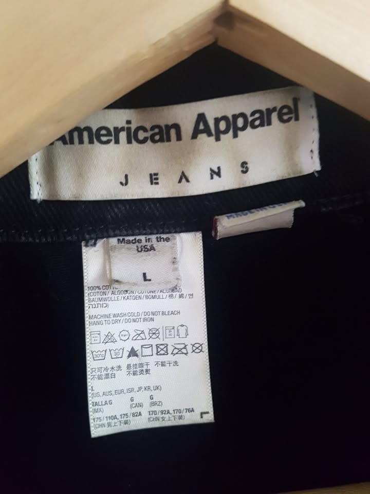 American Apparel Cropped Black Denim Vest - Size L - photo 4