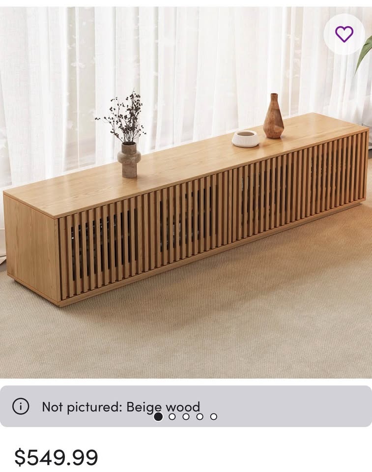 Mid-Century Modern Oak Slatted Media Console / Sideboard— Brand - photo 2
