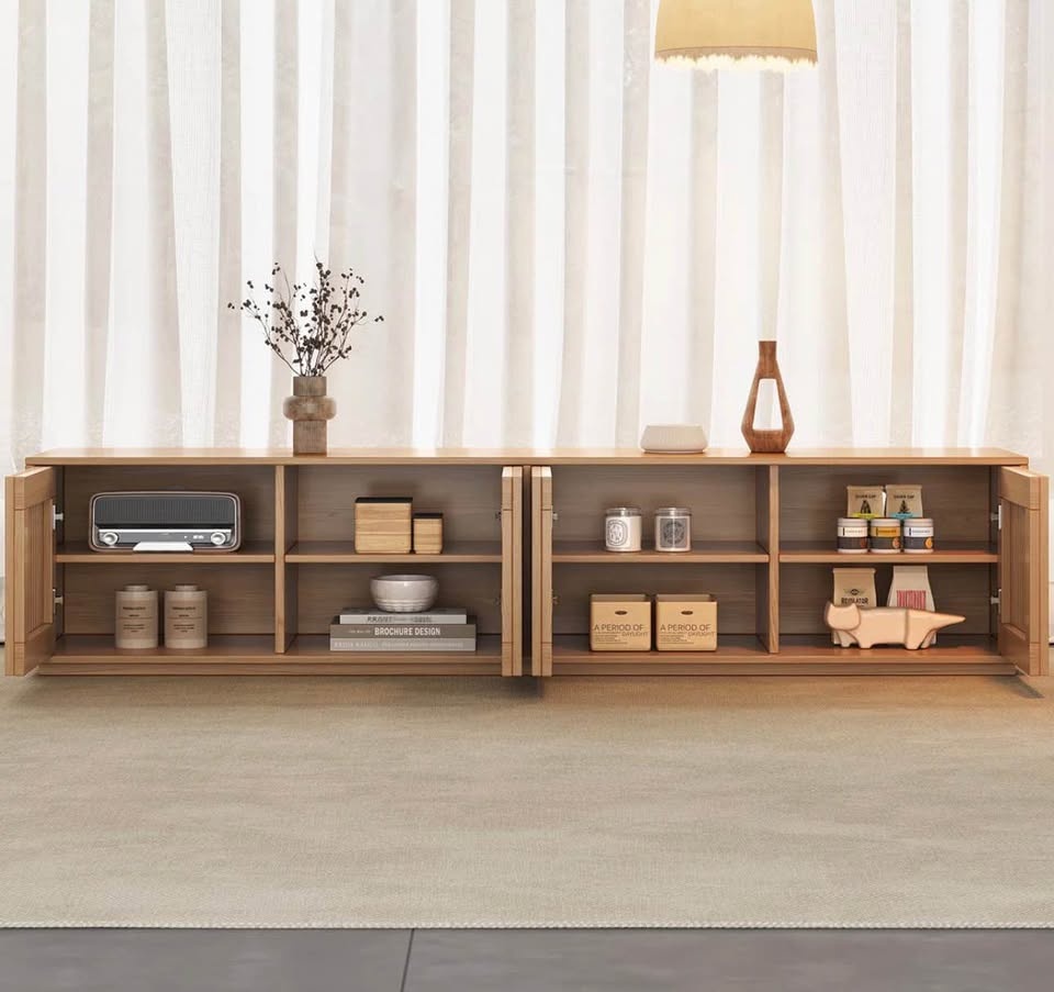 Mid-Century Modern Oak Slatted Media Console / Sideboard— Brand - photo 4
