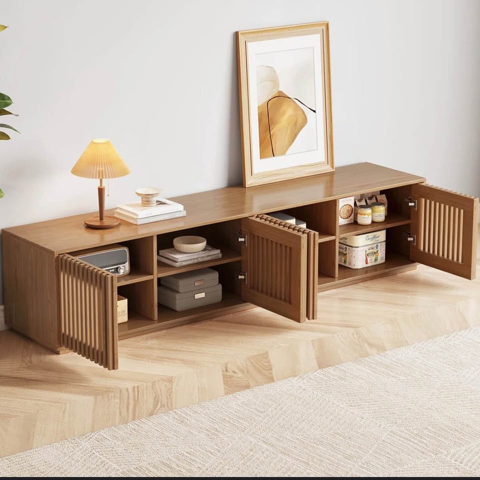 Mid-Century Modern Oak Slatted Media Console / Sideboard— Brand - photo 5