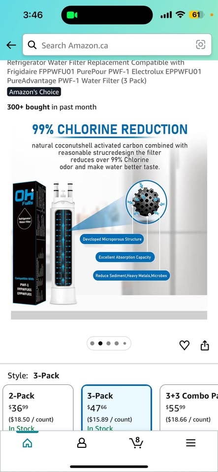3 Packs Refrigerator Water Filter Replacement - photo 2