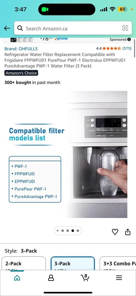 3 Packs Refrigerator Water Filter Replacement - photo 4