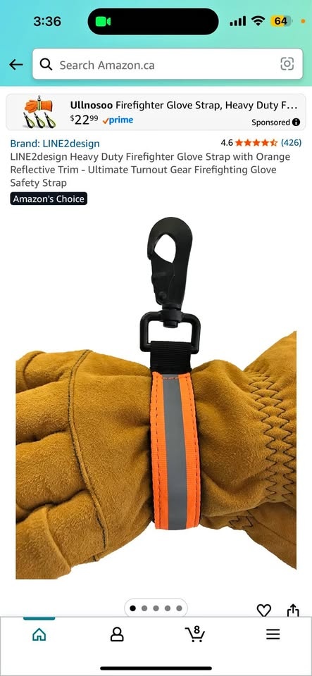 2 packs Heavy Duty Firefighter Glove Strap