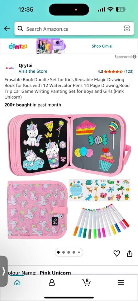 Erasable Book Doodle/ Reusable Magic Drawing Book for Kids