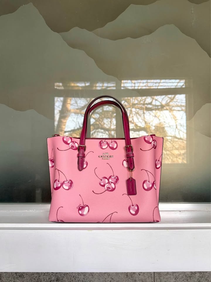 Coach Mollie Tote Bag 25 Cherry Pink