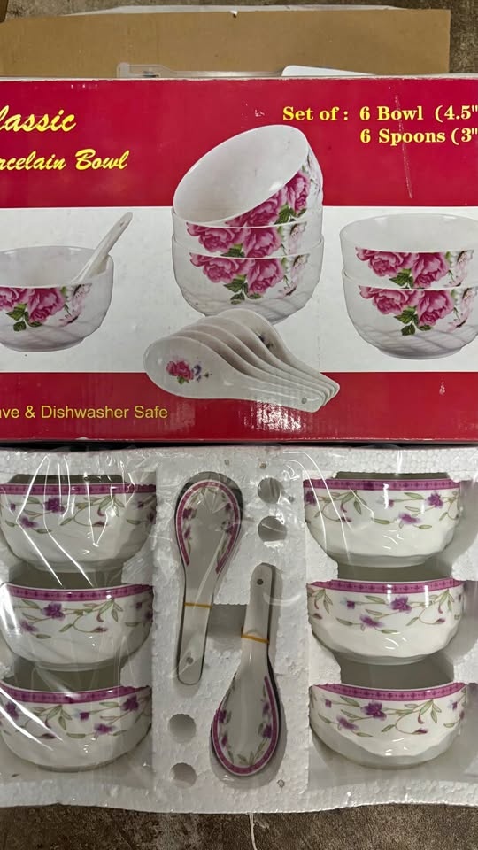 Porcelain Bowl & Spoon Set
