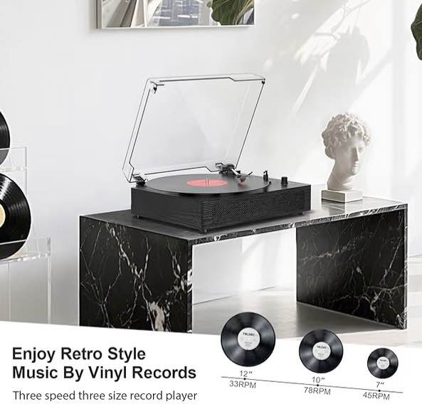 Bluetooth Turntable with Built-in Speakers - photo 4
