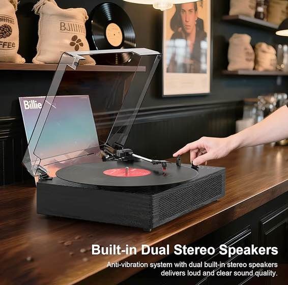 Bluetooth Turntable with Built-in Speakers - photo 5