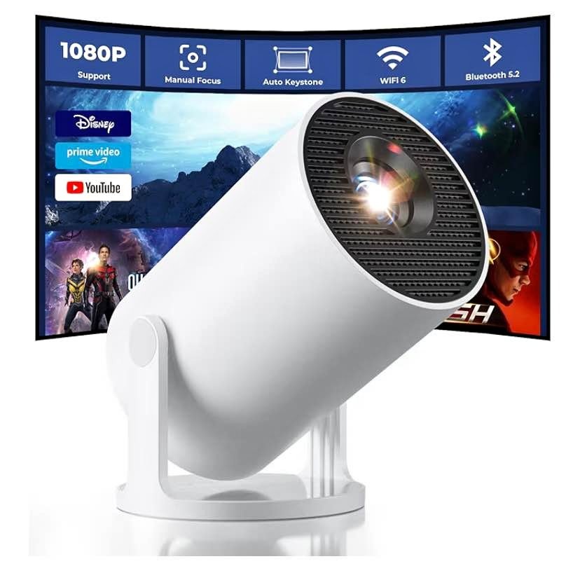 CLOKOWE Mini Projector WiFi/Bluetooth, Smart Portable