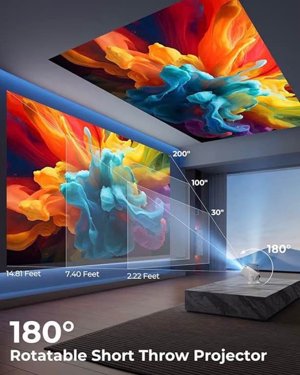 CLOKOWE Mini Projector WiFi/Bluetooth, Smart Portable - photo 4