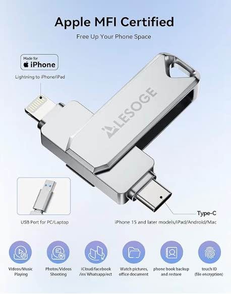 MFi Certified 256GB Flash Drive for iPhone - photo 5
