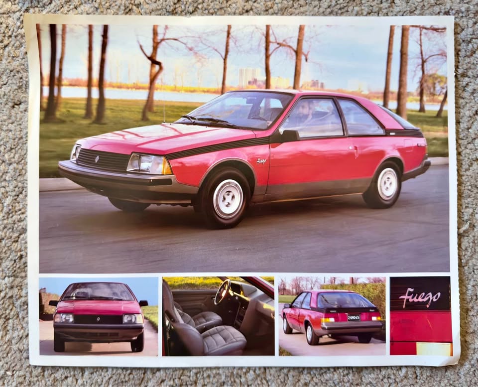 Vintage Renault Fuego Engineering Highlights Poster
