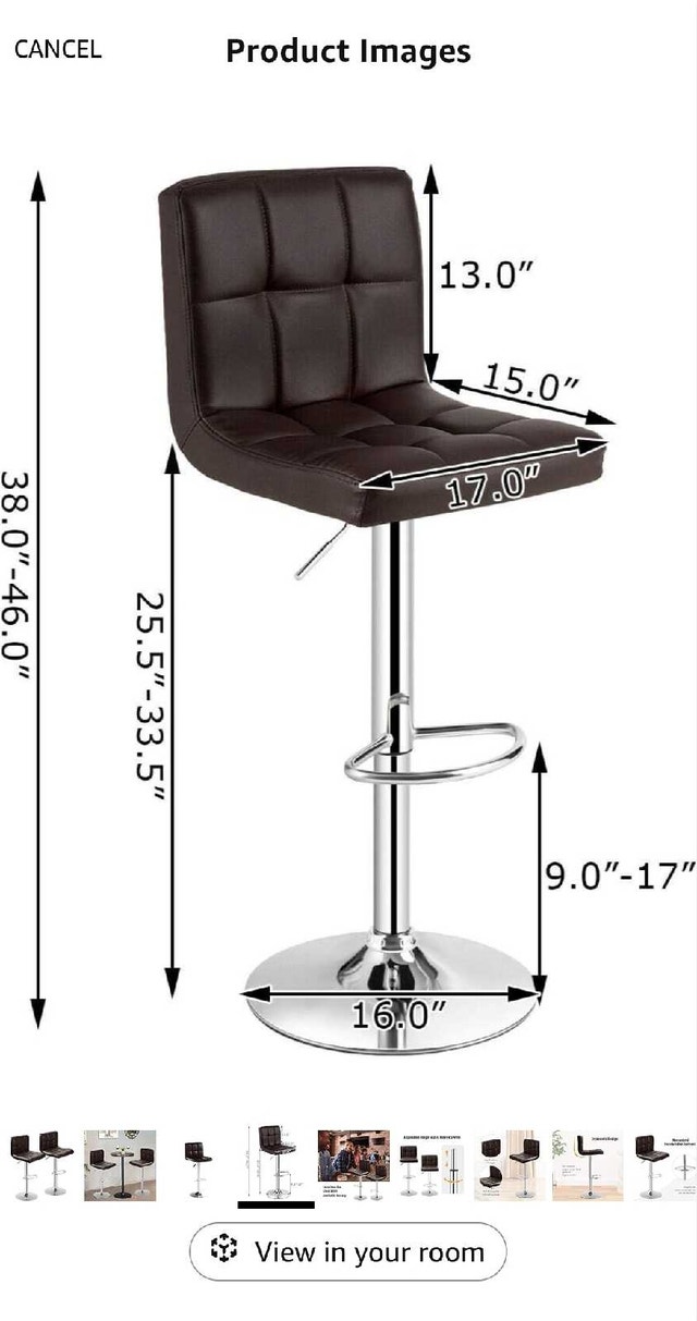COSTWAY Bar Stools (Set of 2) - photo 5