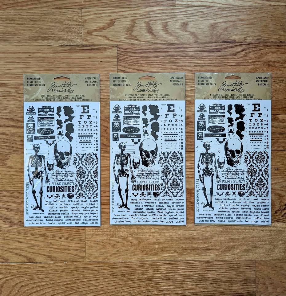New in Package Tim Holtz Remnant Rubs, Apothecary/Halloween