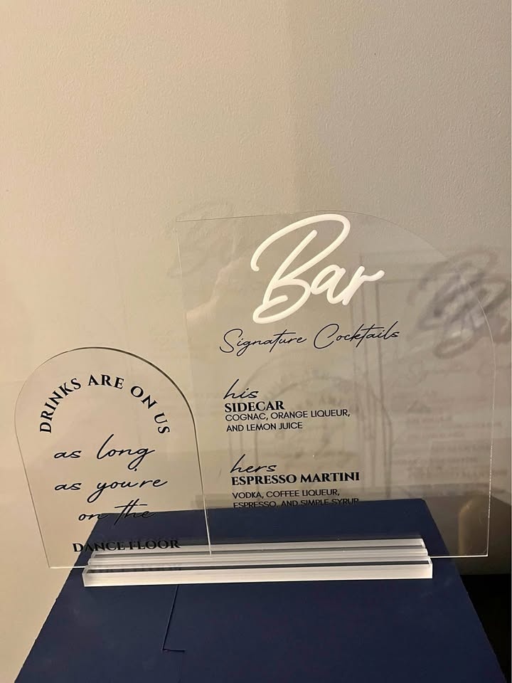 Bar Signature Drinks Sign