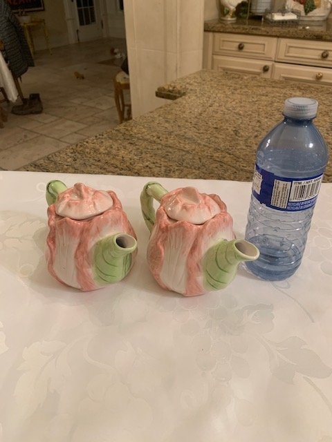 Vintage Cabbage Rose Teapots - Pair by Giftcraft - photo 2