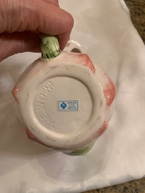 Vintage Cabbage Rose Teapots - Pair by Giftcraft - photo 4