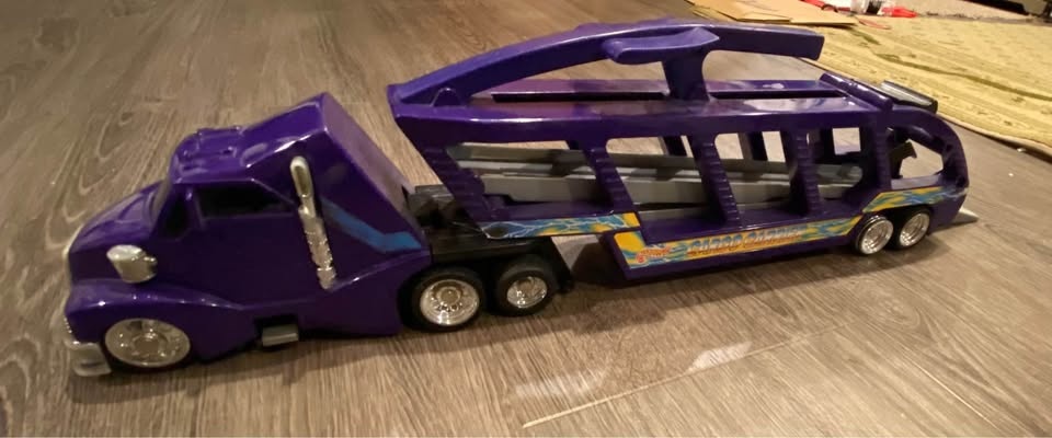 3 Metal Tonka Trucks, car carrier - photo 4