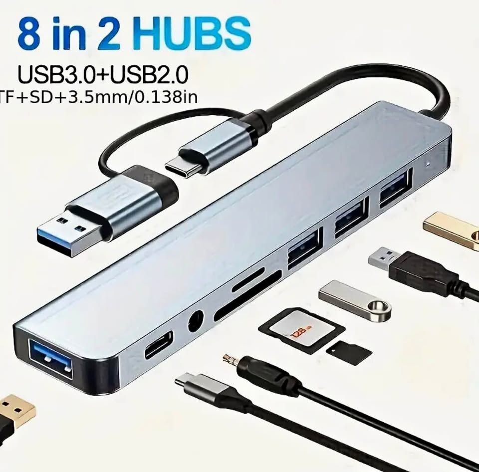 8-in-1 USB Hub with Card Reader