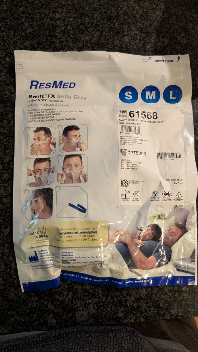 NEW - ResMed Swift FX Nasal Pillows CPAP Mask Fit Pack
