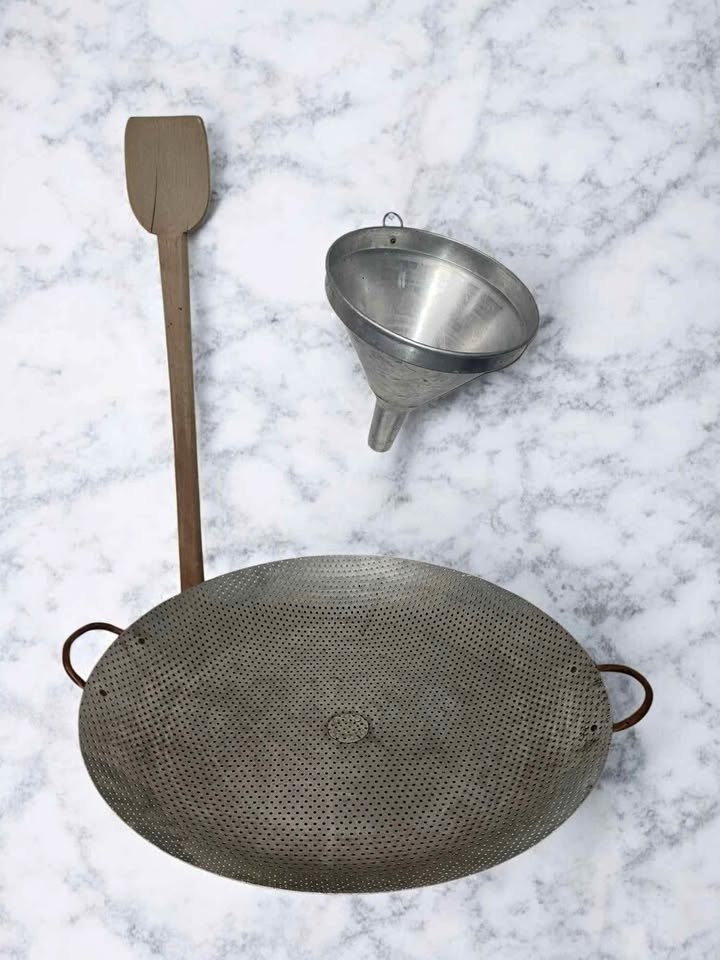 3 Commercial Restaurant Kitchen Tools: Strainer, Funnel, Paddle
