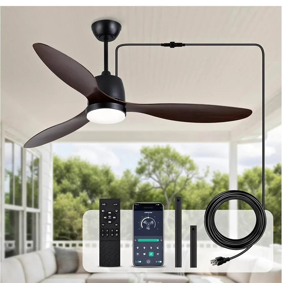 52-Inch Outdoor Ceiling Fan with Light & Remote thumbnail