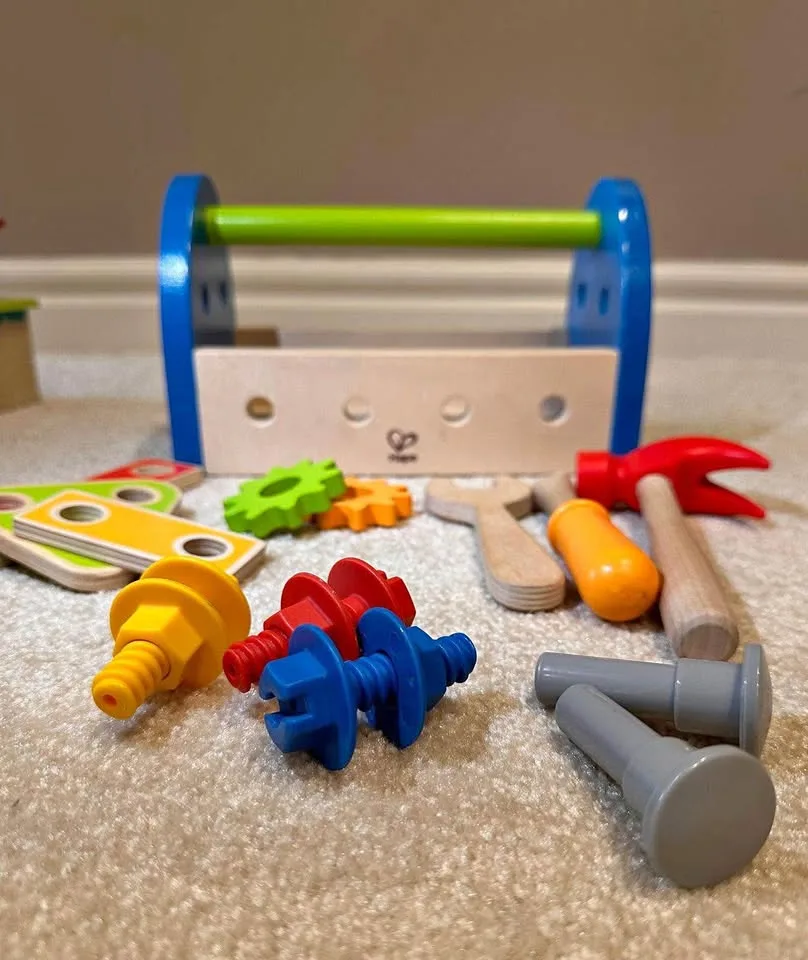 Hape - Fix it Kids Wooden Tool Box and Accessory Play Set thumbnail