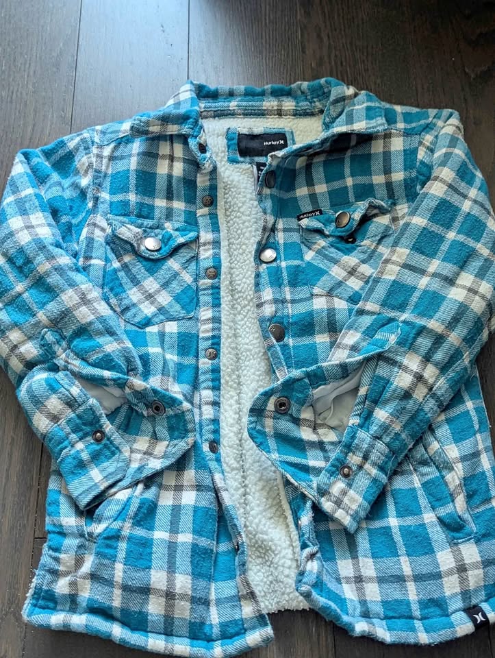Sherpa-lined Plaid Hurley Fall Jacket Size 4T