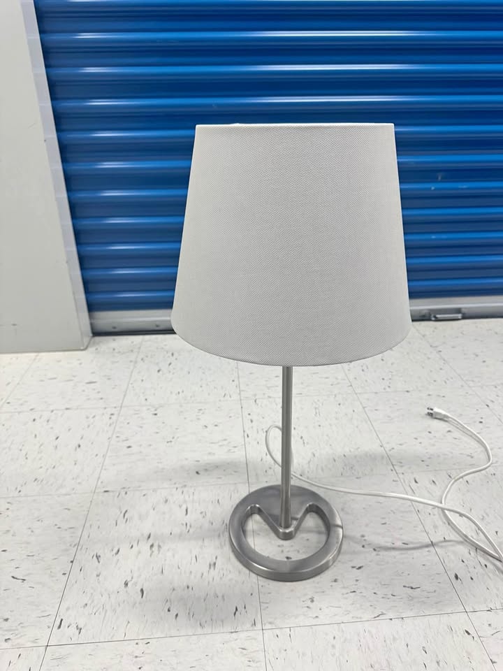 IKEA NYFORS Table Lamp - Nickel Base, White Shade
