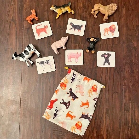 Lovevery Montessori Animal Match With Drawstring Bag