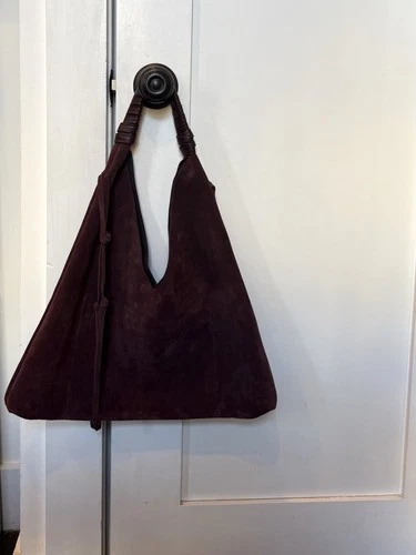 Dolce Vita Merrick Burgundy Suede Tote Hand Bag With Fringe