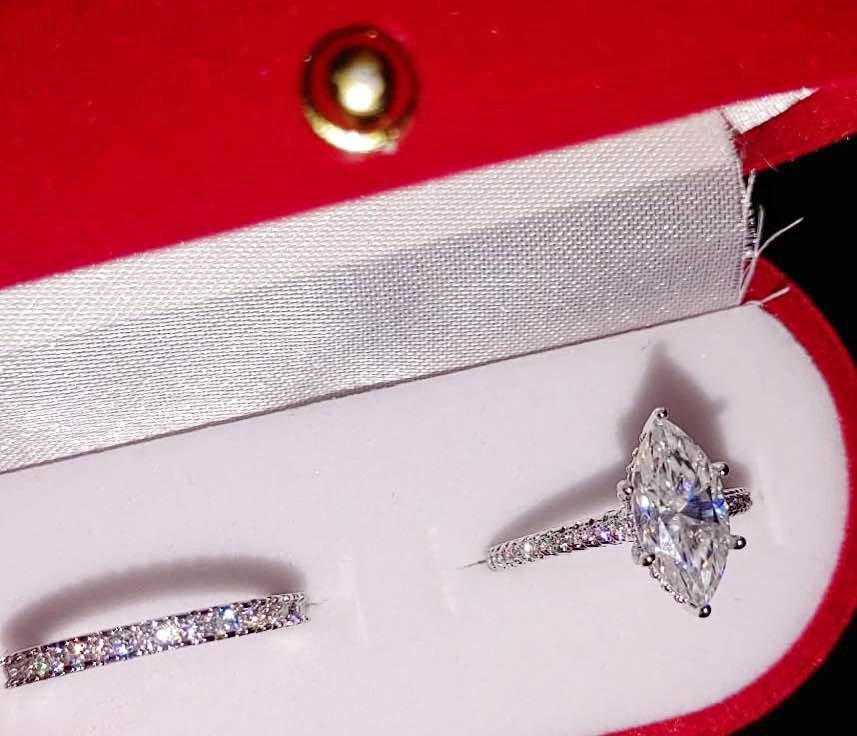 Free test 2.24 ct Lab Diamond Marquise Ring - Size 6